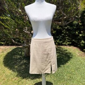 Eight Paris Tan Cotton Mini Skirt Front Slit Neutral‎ Beige Size M